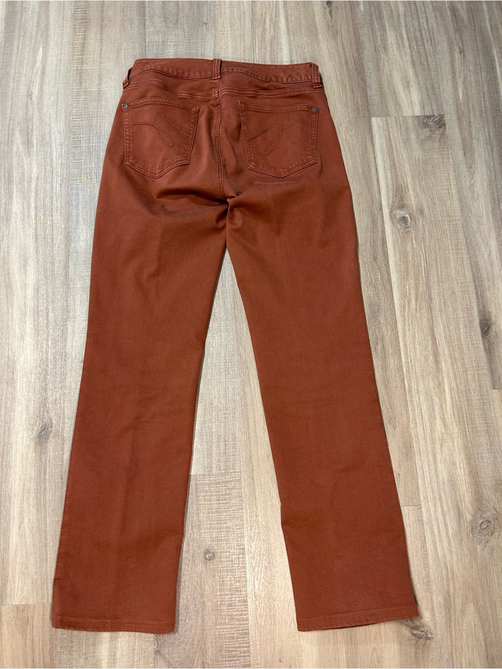 High-Rise Women's Flare Jeans in Rust Brown - Picture 2 of 4